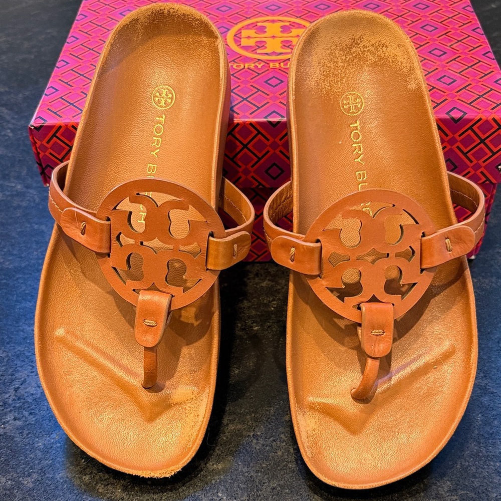Tory Burch Tan Slide Sandals